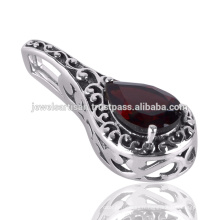 Pendentif en argent massif Garnet Gemstone 925